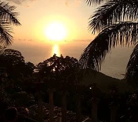 Sunset from room at pura vida spa in costa rica